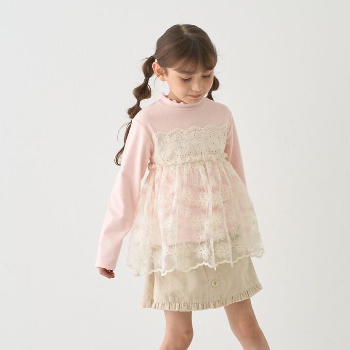 Lace Docking Long-Sleeve T-Shirt,, medium