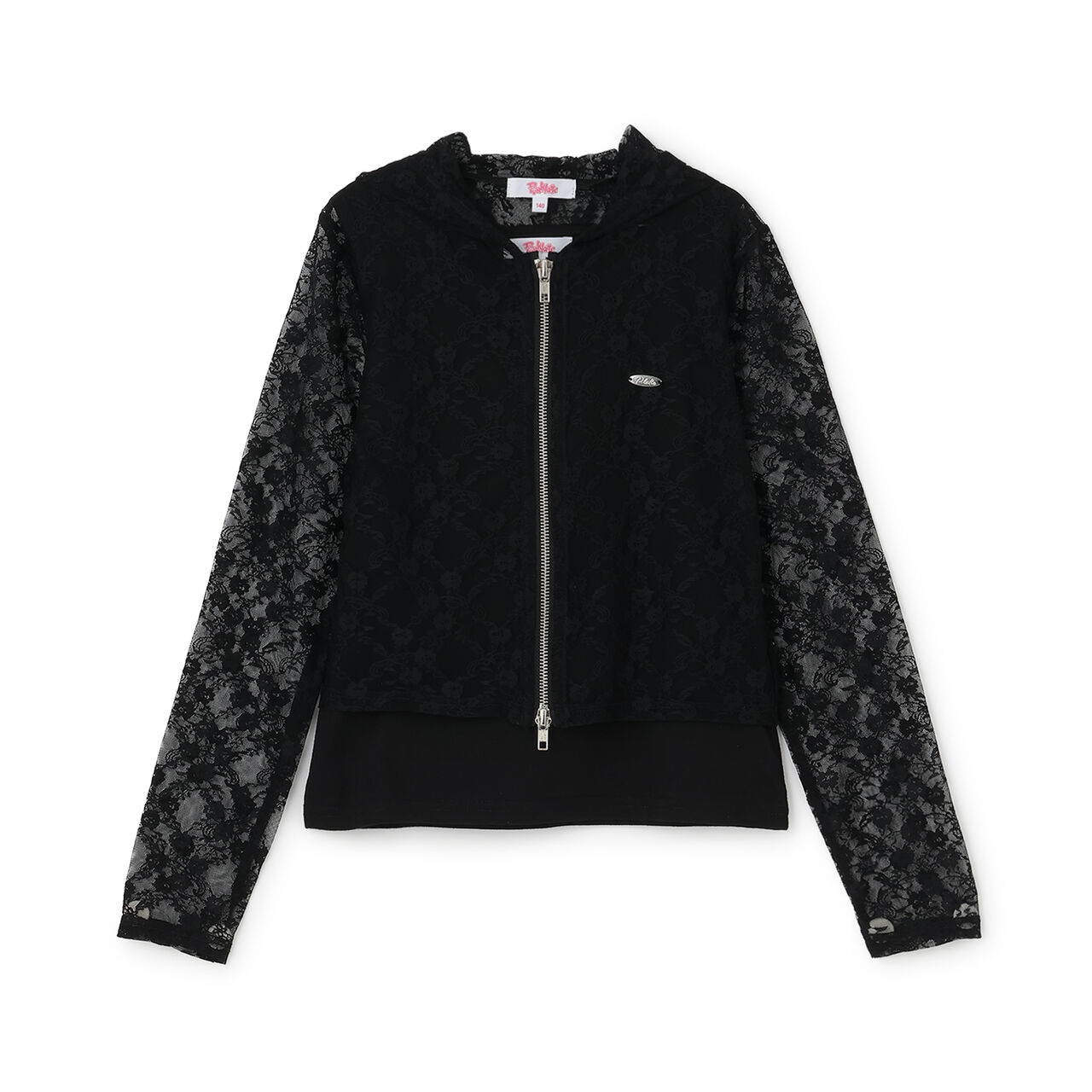 Lace Hoodie + Tank Top Set,Black, large image number 12