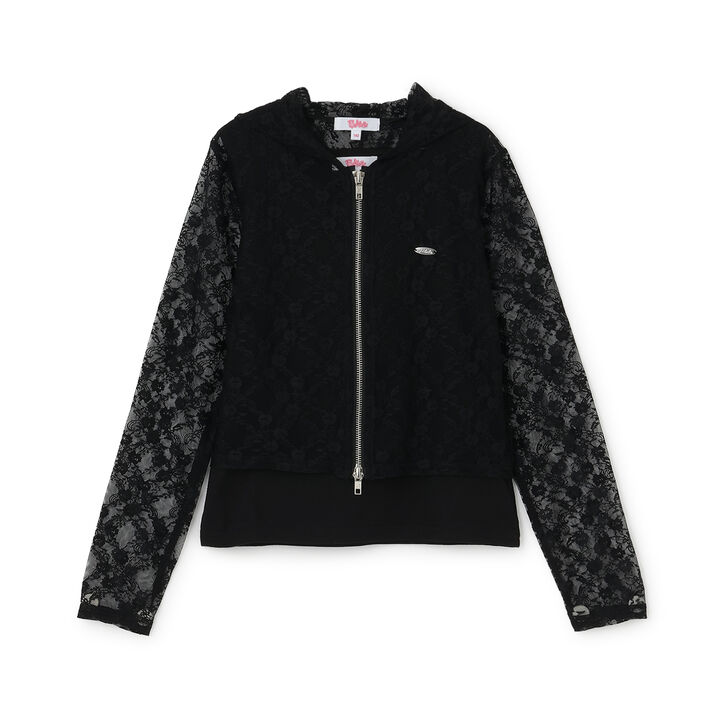 Lace Hoodie + Tank Top Set,Black, medium image number 12