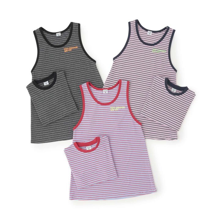 Stripe Pattern 2-Piece Tank One-Piece Dress,Pink, medium image number 17