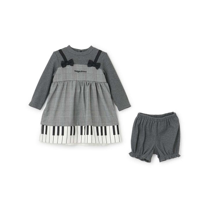 Piano One-Piece Dress & Bloomers Set,Black, medium image number 2