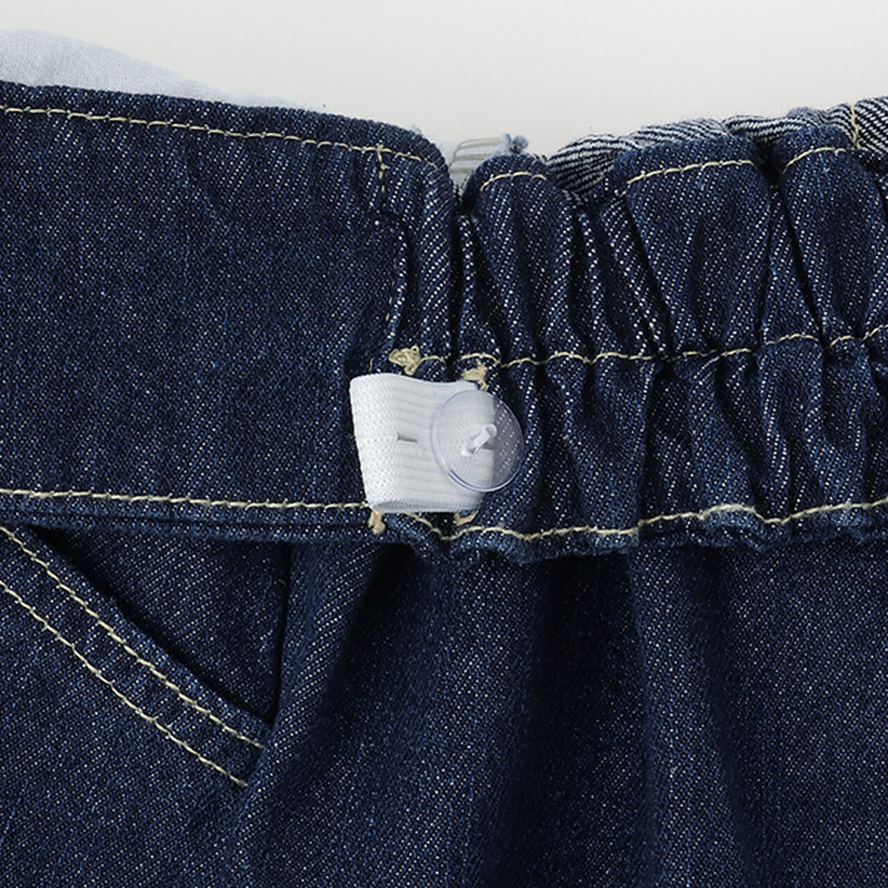 Flattering Tuck Flare Denim Culottes,Blue, large image number 4