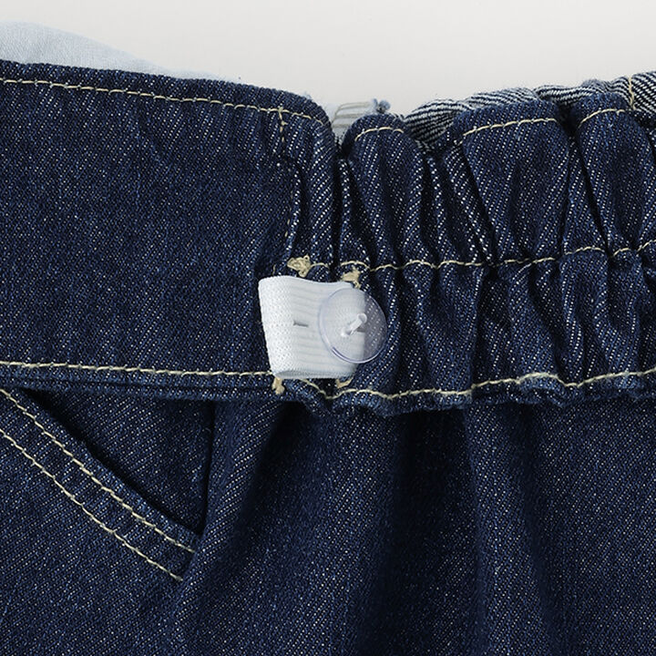 Flattering Tuck Flare Denim Culottes,Blue, medium image number 4