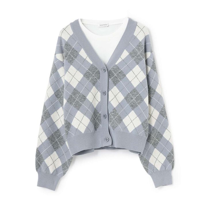 Argyle Knitwear T-Shirt Set,, medium