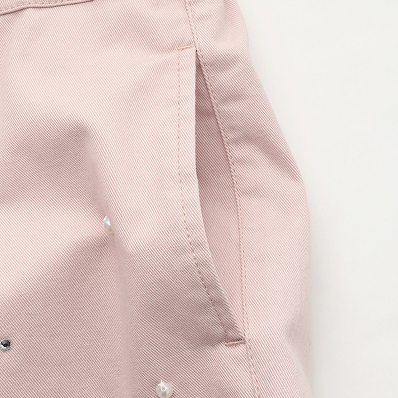 High-Waisted Shorts with Pearls & Rhinestones,Purple, large image number 6