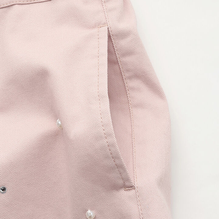 High-Waisted Shorts with Pearls & Rhinestones,Purple, medium image number 6