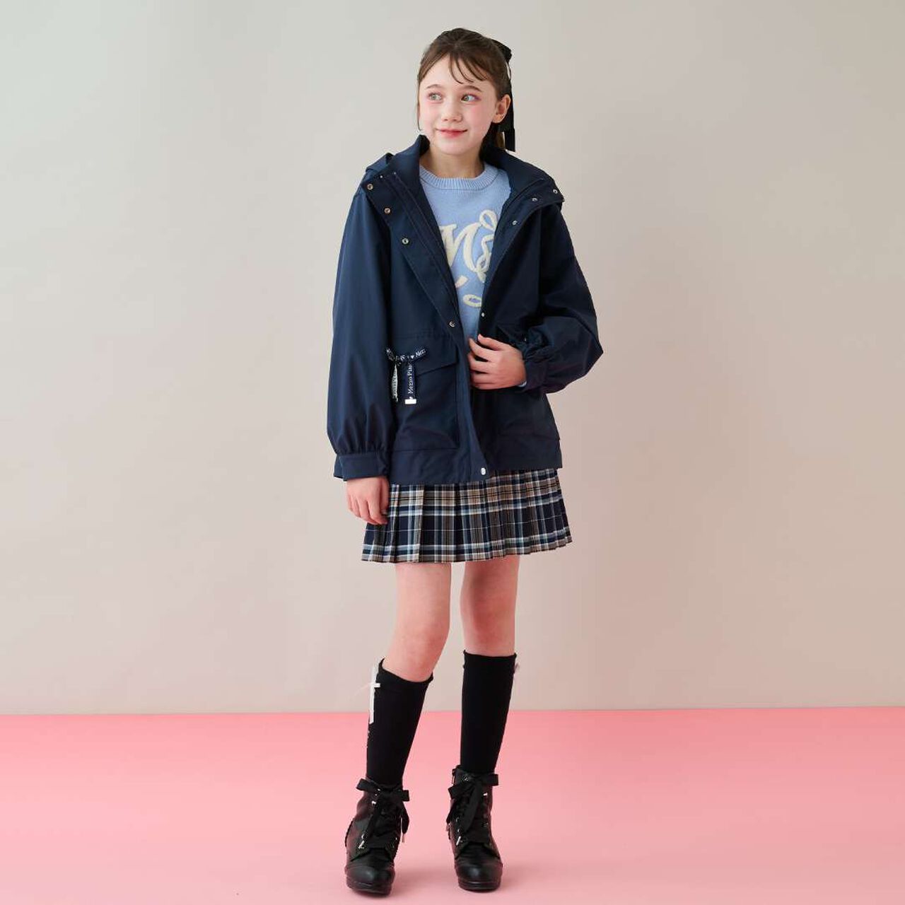 Water-Repellent Logo Ribbon 3-Way Mountain Parka,Beige, large image number 26