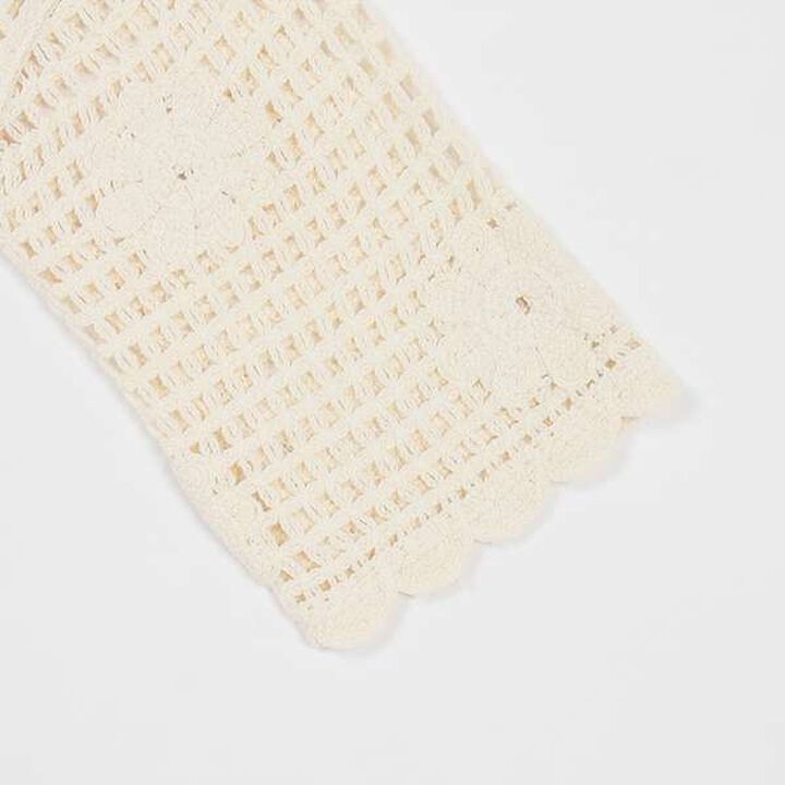 [Link] Flower Motif Black Crochet Cardigan,Ivory, medium image number 7