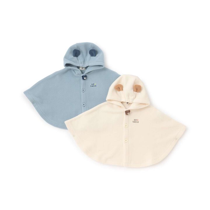 Bear Knit Plush Fleece Cape,Off white, medium image number 8