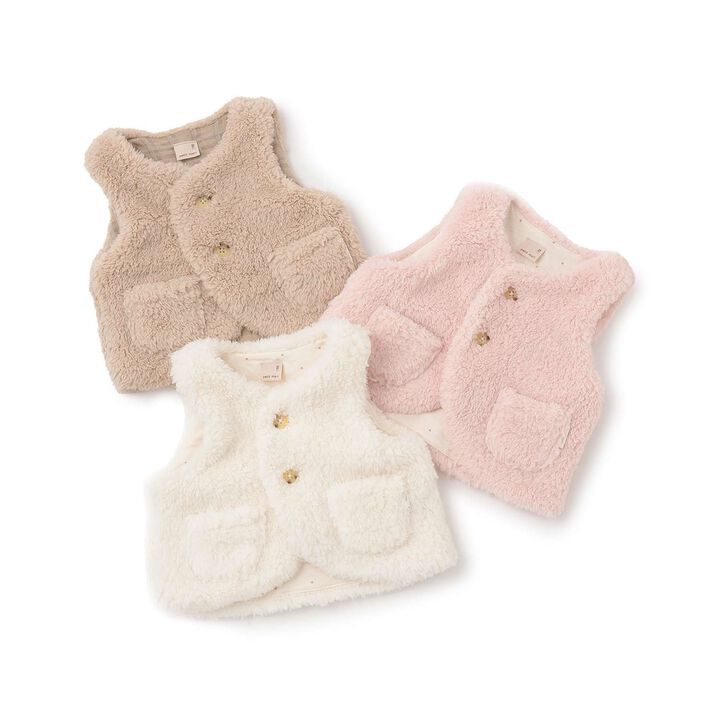 [Antibacterial Deodorizing] Boa Vest,Beige, medium image number 9