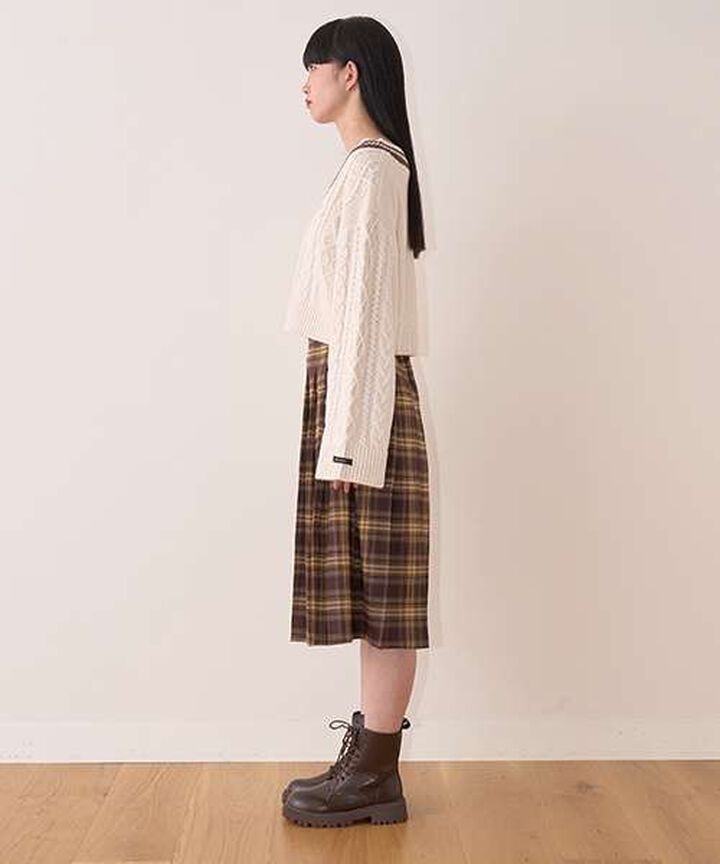 Pleated Midi Skirt,Mocha tea, medium image number 4