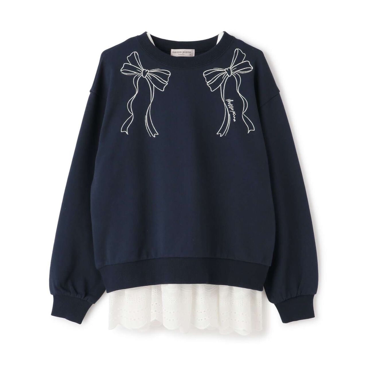 Lace Layered Sweatshirt,Lavender, large image number 12