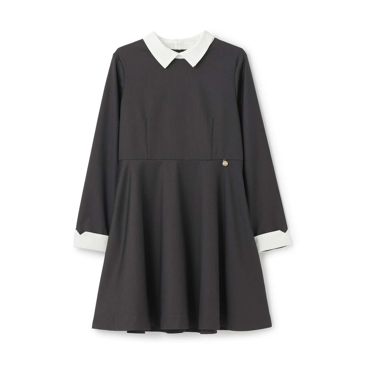 [Graduation Attire] Collared One-Piece Dress,Charcoal gray, large image number 6