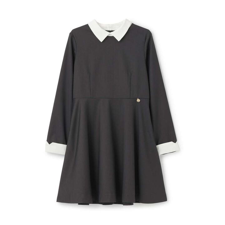 [Graduation Attire] Collared One-Piece Dress,Charcoal gray, medium image number 6