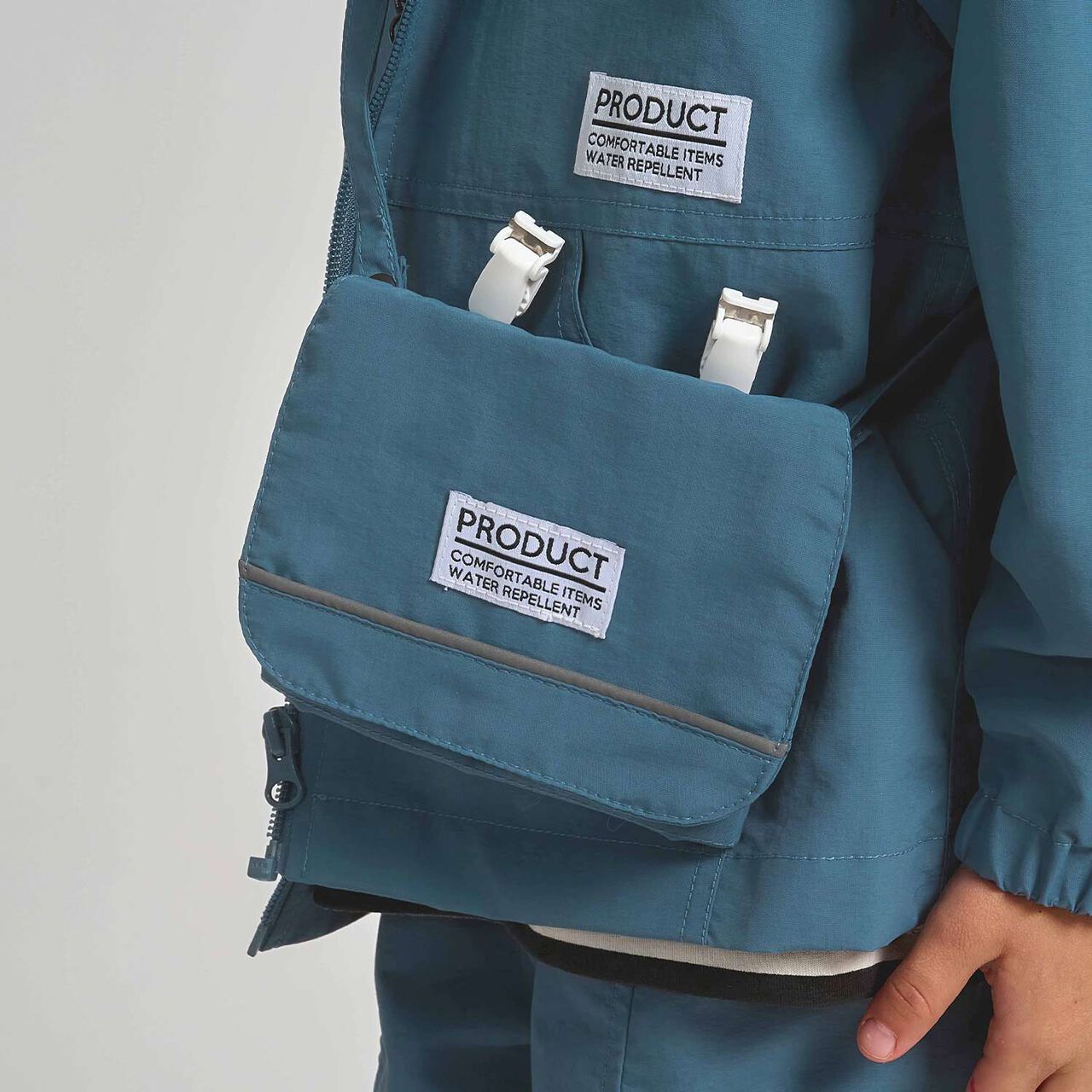 [School-Ready] [Water-Repellent, Anti-Stain, Durable, UV] Detachable Pocket (with Reflective Sheet),Blue green, large image number 13