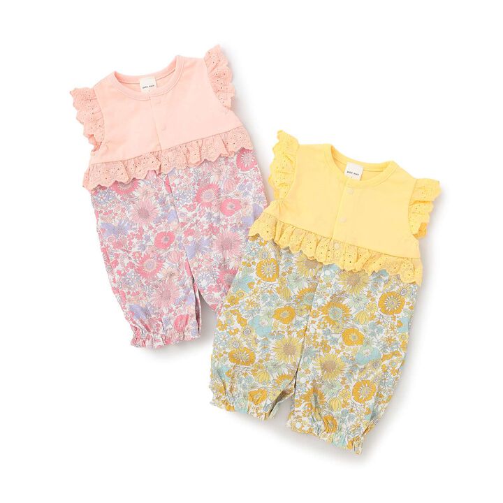 Floral Pattern 2WAY Romper,Yellow, medium image number 10