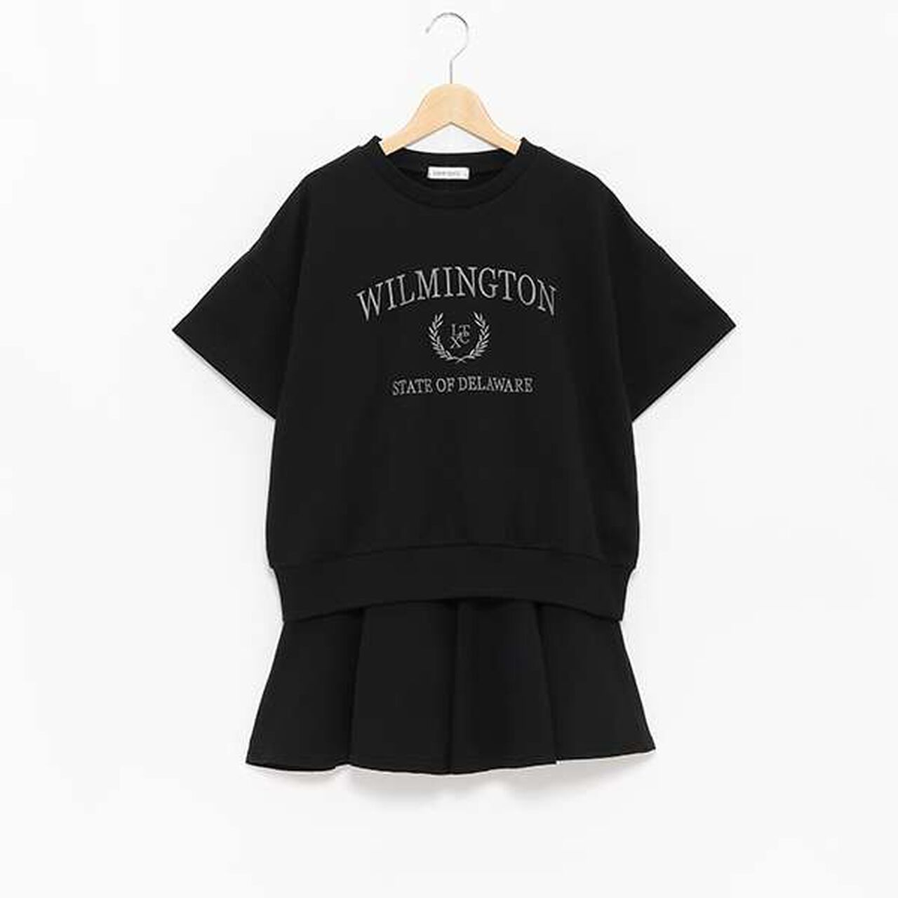 Flared Skirt Set,Black, large image number 7