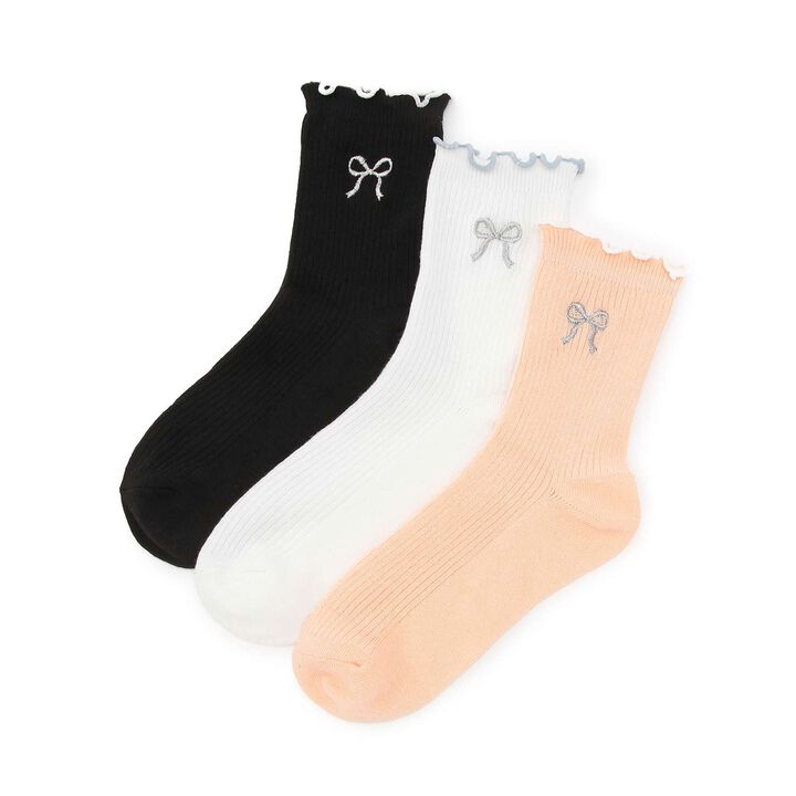 Bi-Color Melody Crew Socks,Off white, medium image number 4