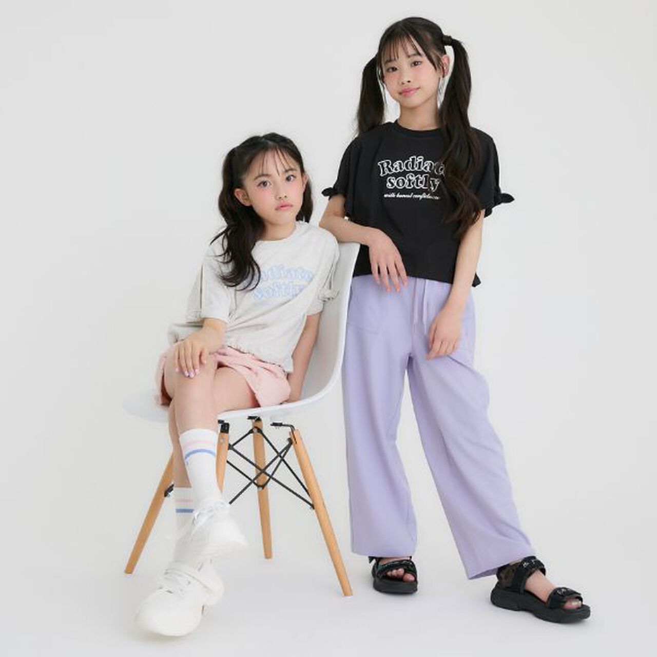[Cool Touch] Ribbon Accent Short Sleeve T-Shirt,Black, large image number 24