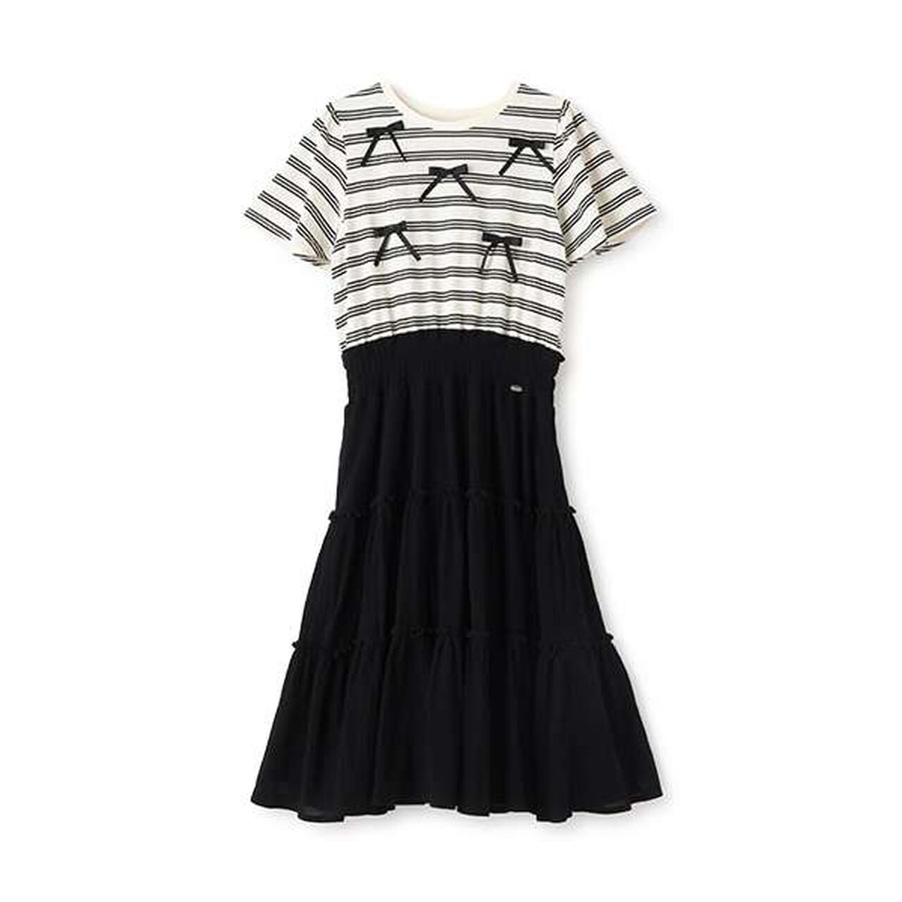 Ribbon & Tiered Docking Dress,Blue, large image number 9