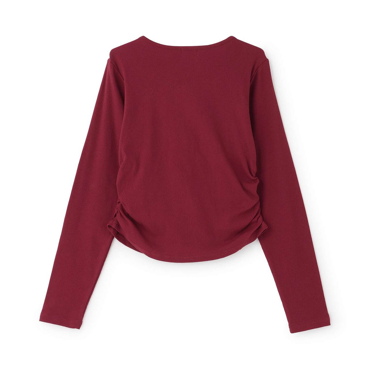 [Antibacterial Deodorizing] Lace-Up Ribbed Long-Sleeve T-Shirt,Green, large image number 14
