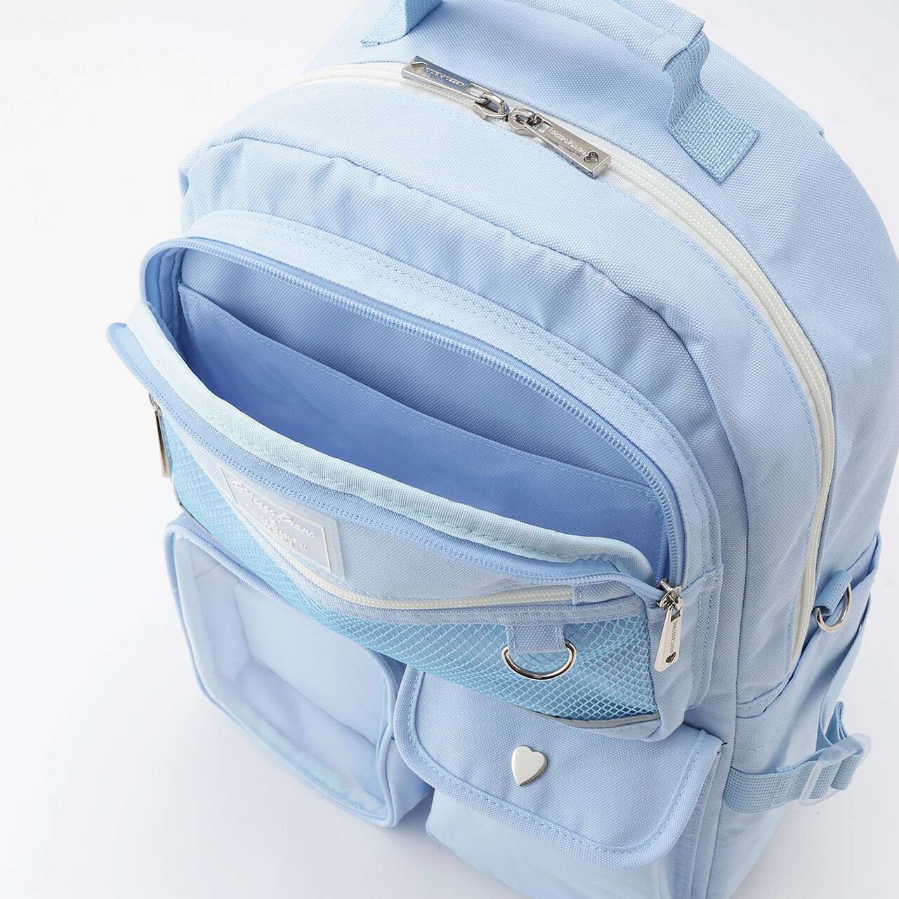 Water-Repellent Clear Pocket Backpack with Charm 20L,Black, large image number 7