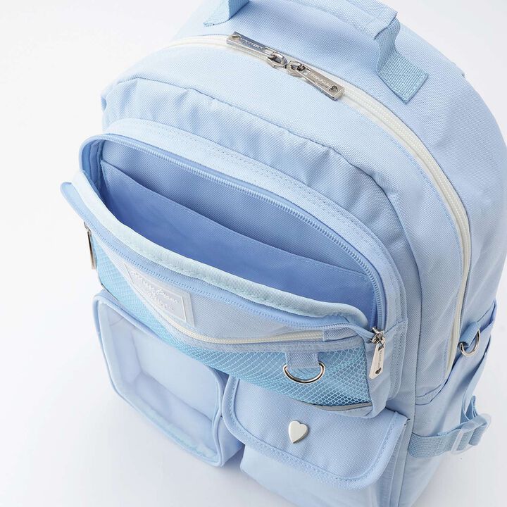 Water-Repellent Clear Pocket Backpack with Charm 20L,Black, medium image number 7