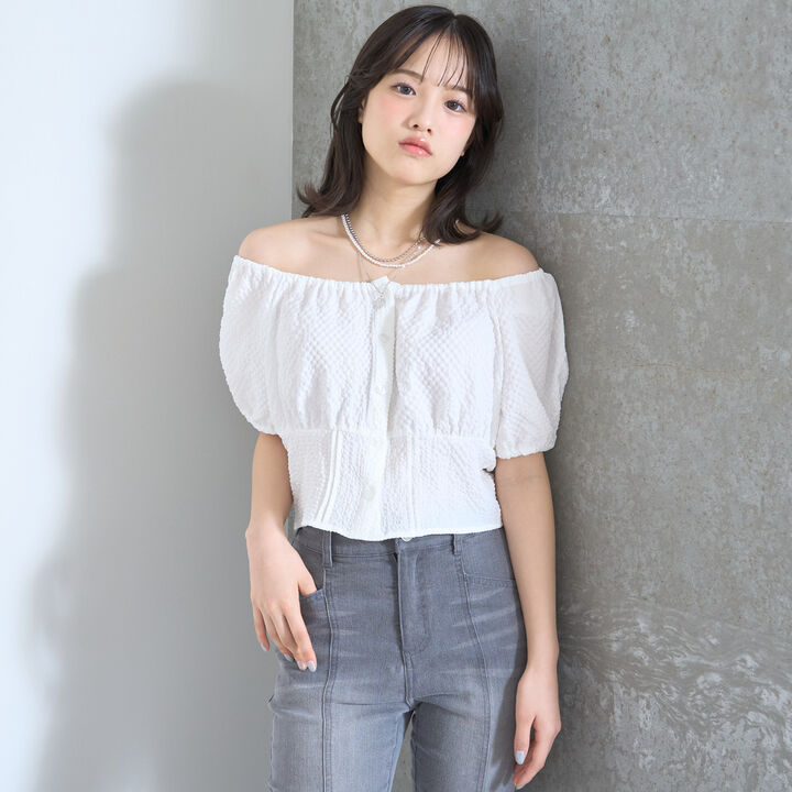 Off-Shoulder Blouse,Light green, medium image number 1