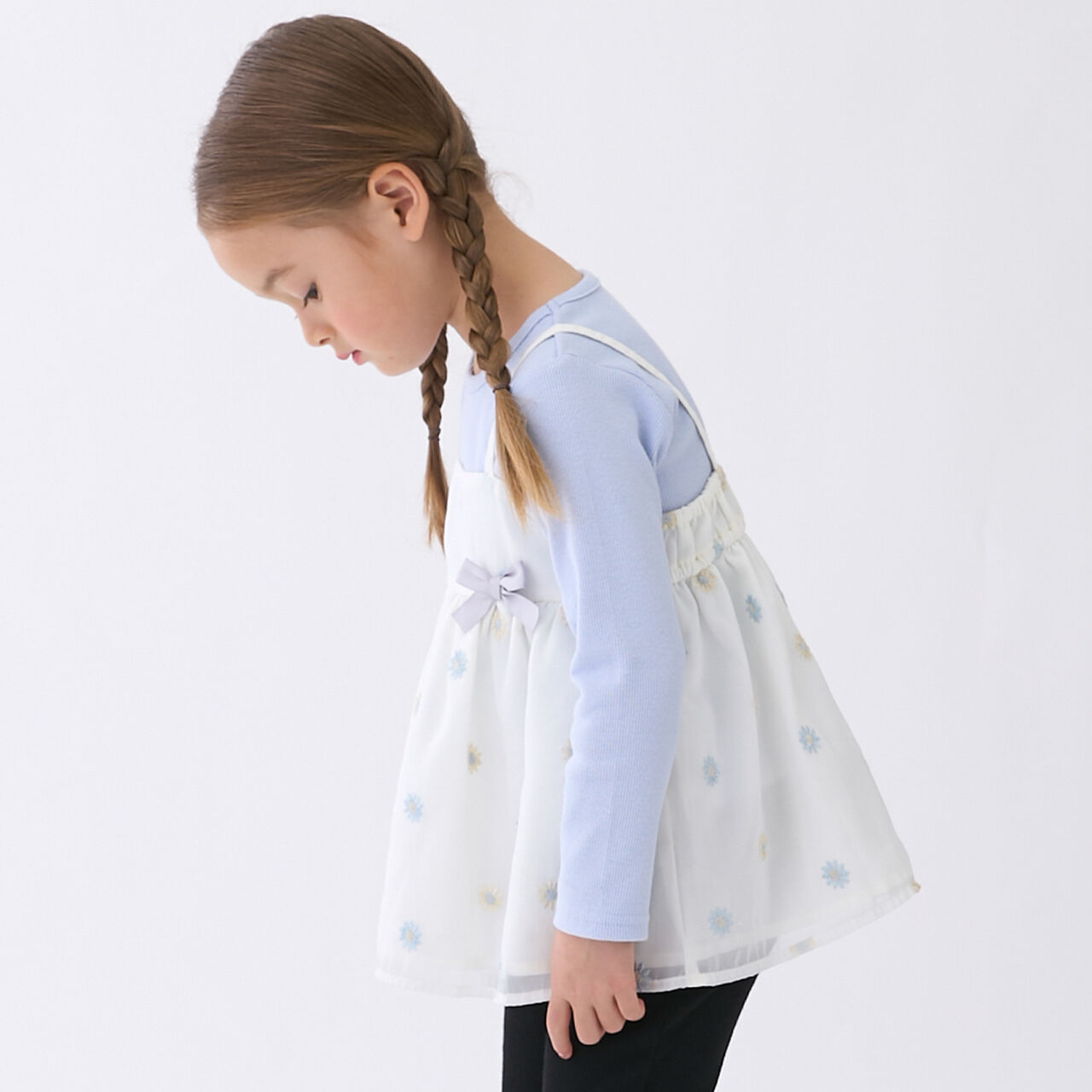 Link Floral Embroidery Tunic Set,Light blue, large image number 1