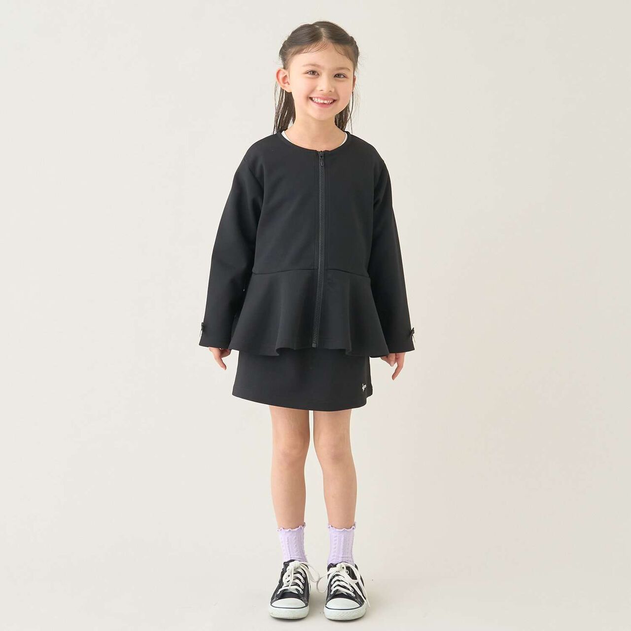 [School-Ready] Puff Sweat Peplum Full Zip-Up,Ivory, large image number 17