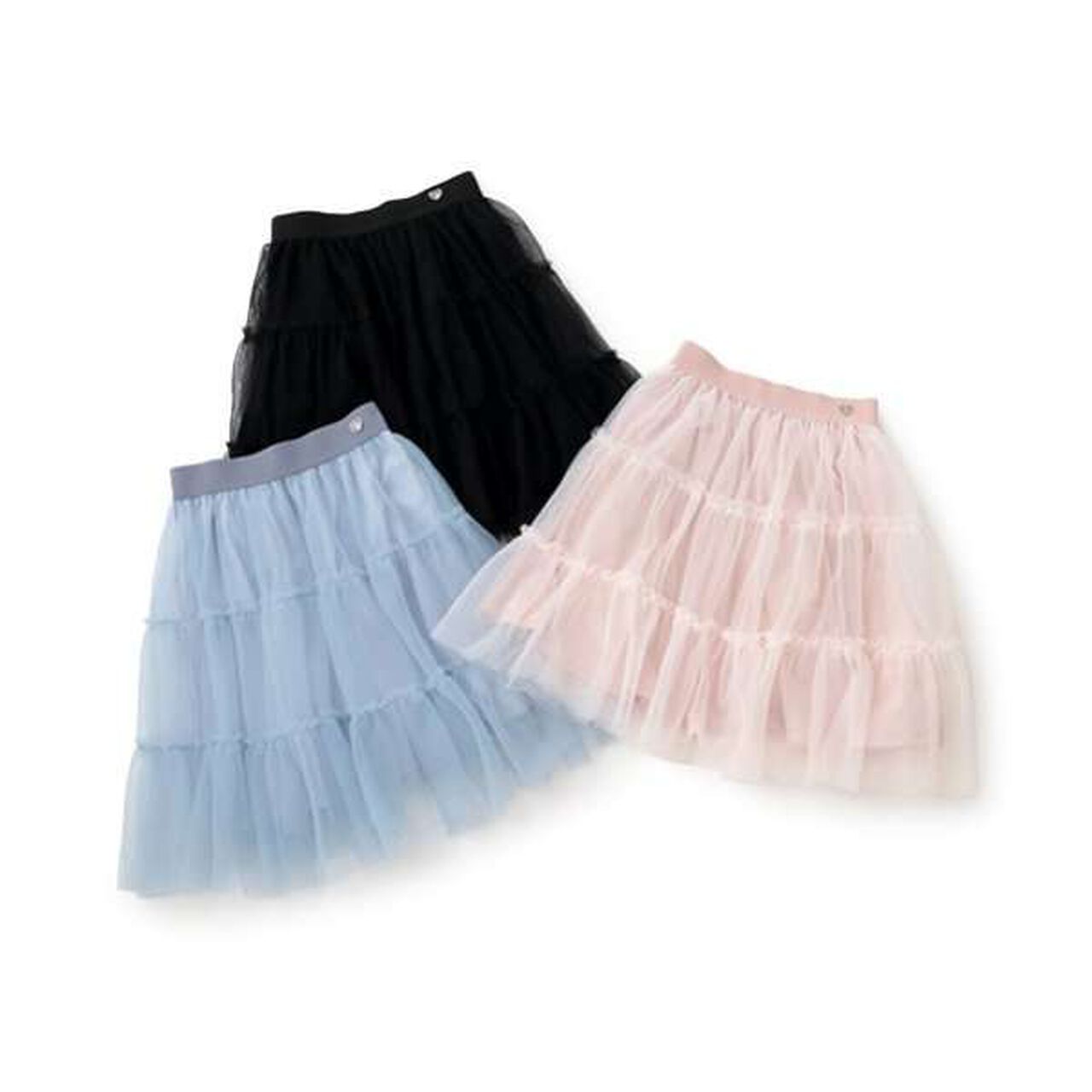 Fluffy Frill Tulle Skirt,Black, large image number 14