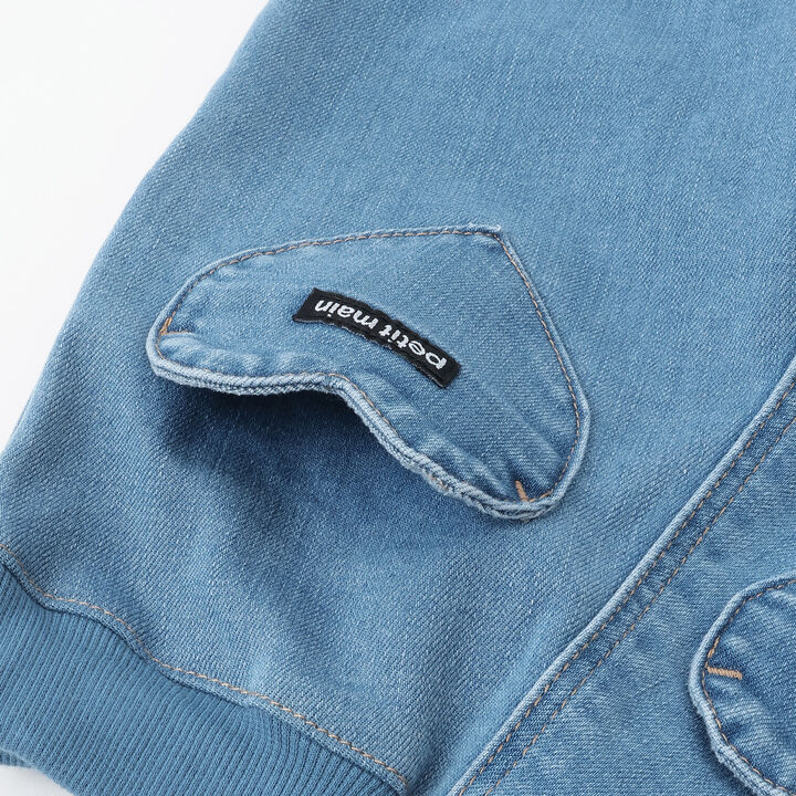 Wool Lined Denim Barrel Pants,Sax blue, medium image number 12