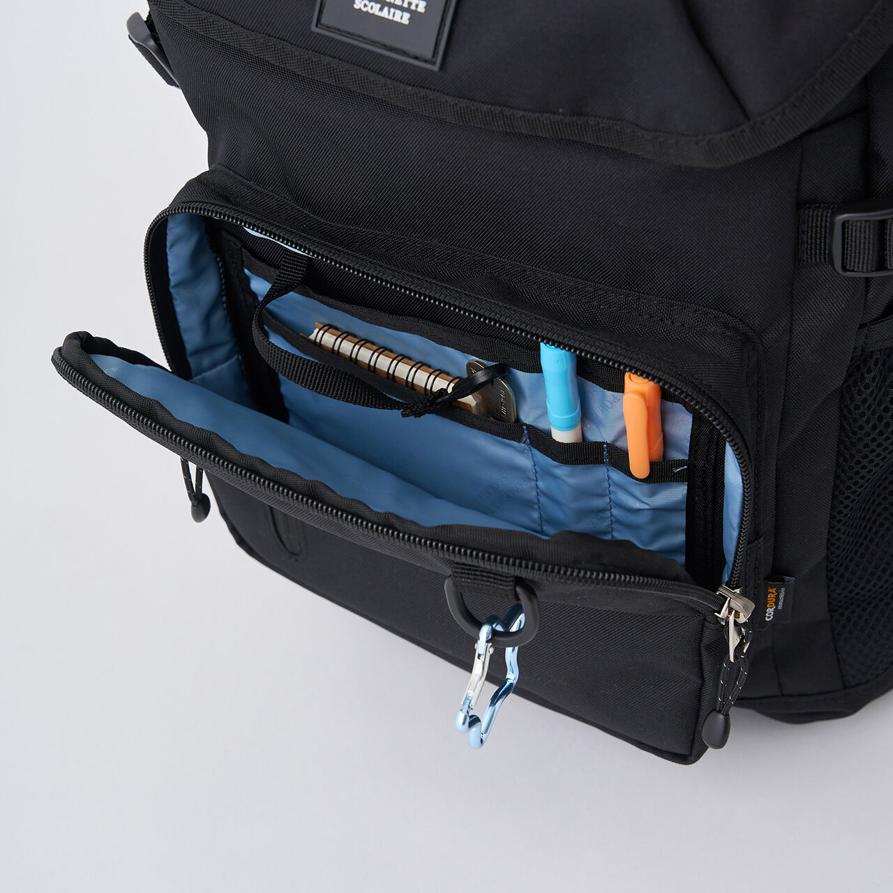 32L Lightweight Water-Repellent Bucket-Style School Backpack,Black, large image number 20