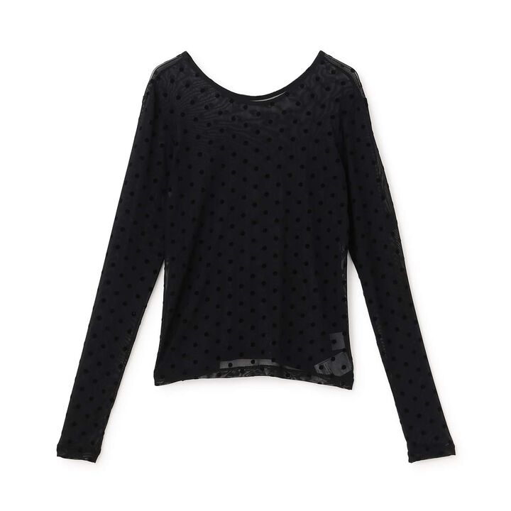 [Formal] 2-Way Sheer Dot Top,Black, medium image number 9