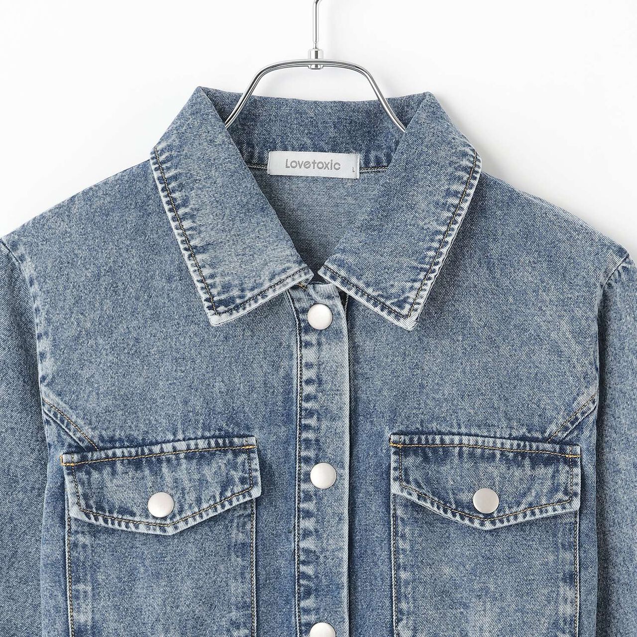 Denim Shirt Dress,Black, large image number 7