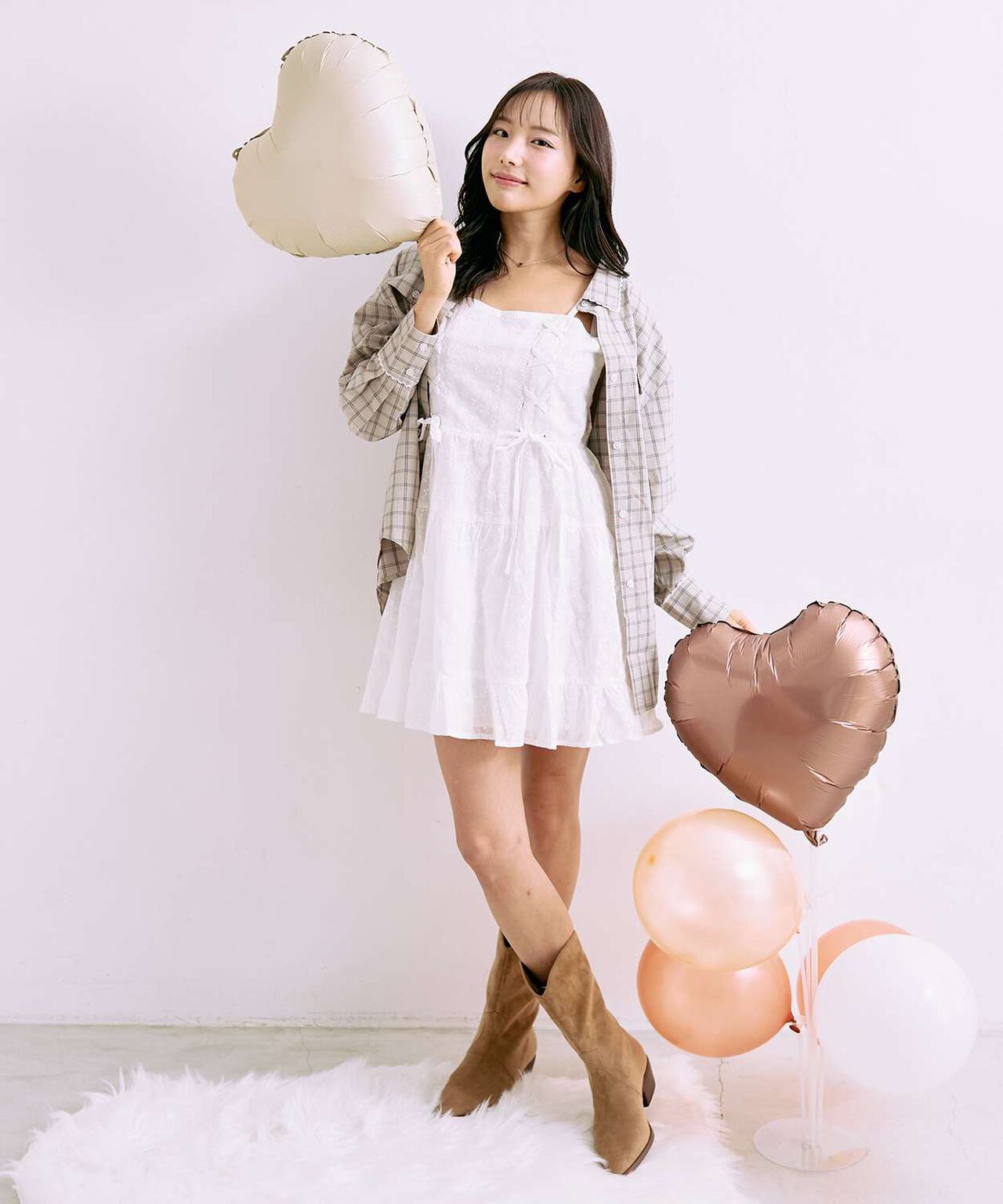 Lace-up Camisole Dress [Korean Fashion],Black, large image number 5