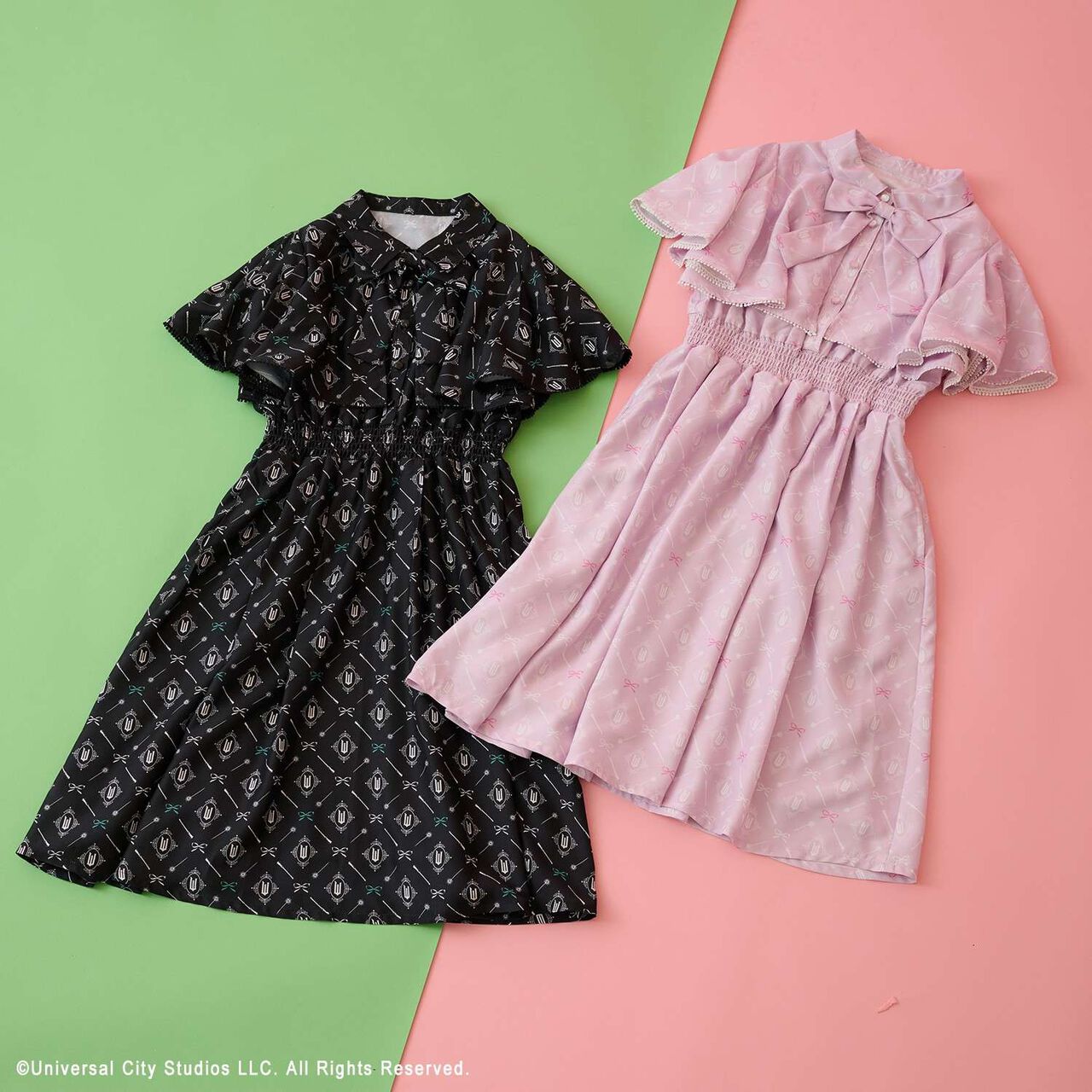 [WICKED] All-Over Pattern One-Piece Dress,Pink, large image number 12