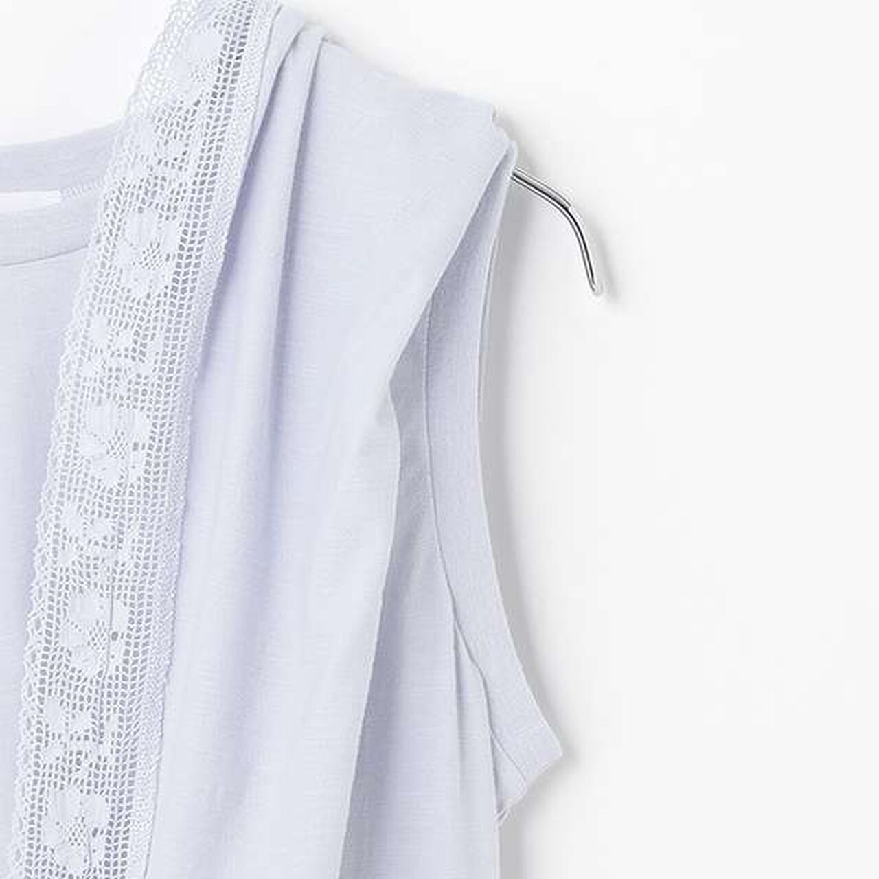 [Cool Touch/Link] Lace T-Shirt,Pearl white, large image number 4