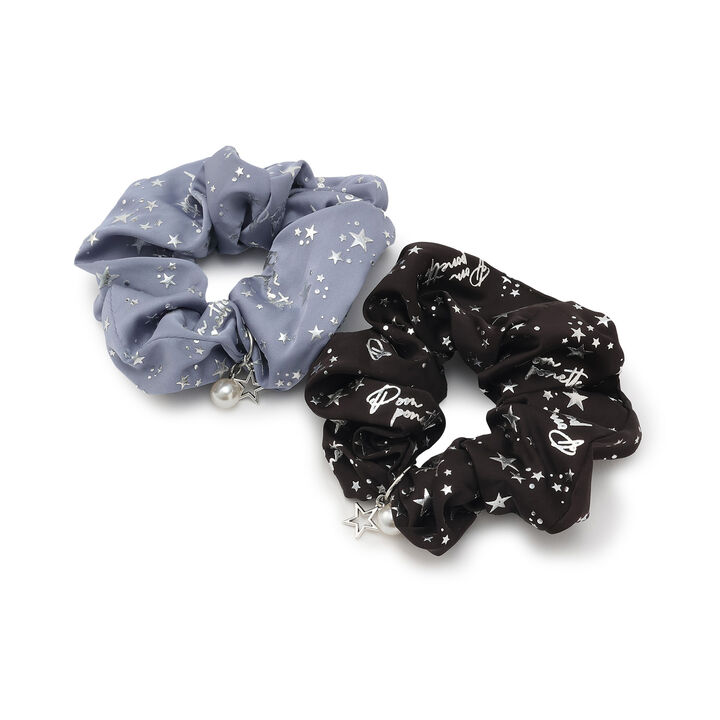 Star All-Over Print Scrunchie,Black, medium image number 3