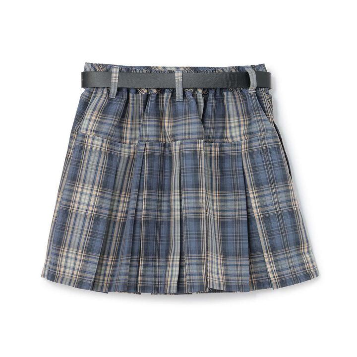 [Easy Care] Check Pleated Skirt with Belt,Pink, medium image number 17