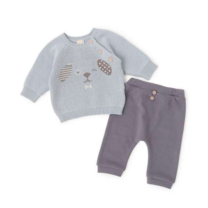 Dog Print Knit + Pants Set,Ivory, medium image number 16