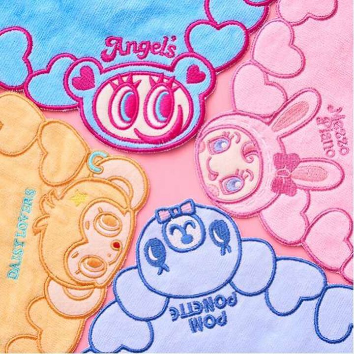 Mint-kun Embroidered Handkerchief,Sax blue, medium image number 7