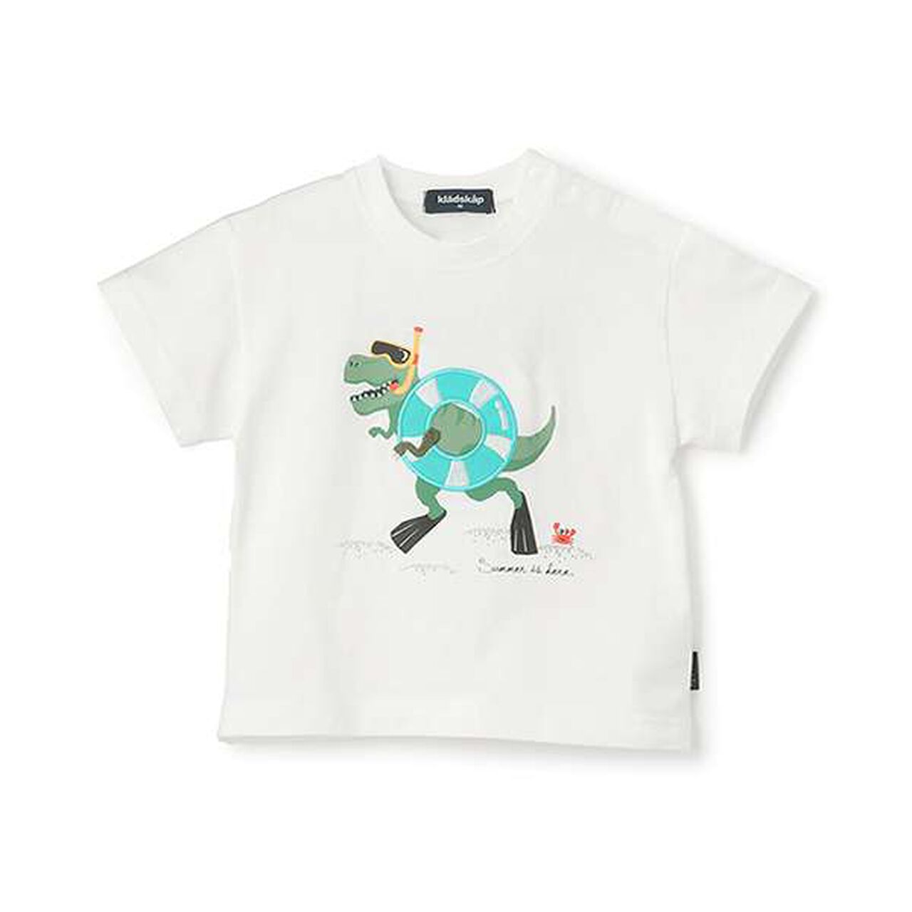 Swim Dinosaur Short Sleeve T-Shirt,White, large image number 0