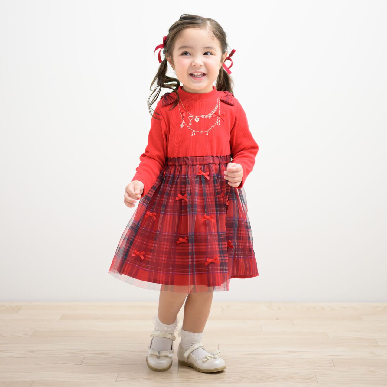Necklace Embroidery Docking One-Piece Dress,Red, large image number 0