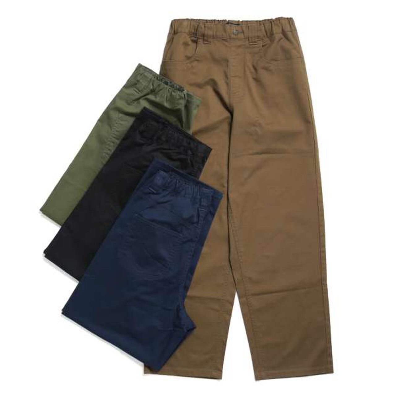Stretch Twill Baggy Pants,Khaki, large image number 4
