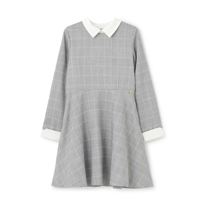[Graduation Attire] Collared One-Piece Dress,Charcoal gray, medium image number 7