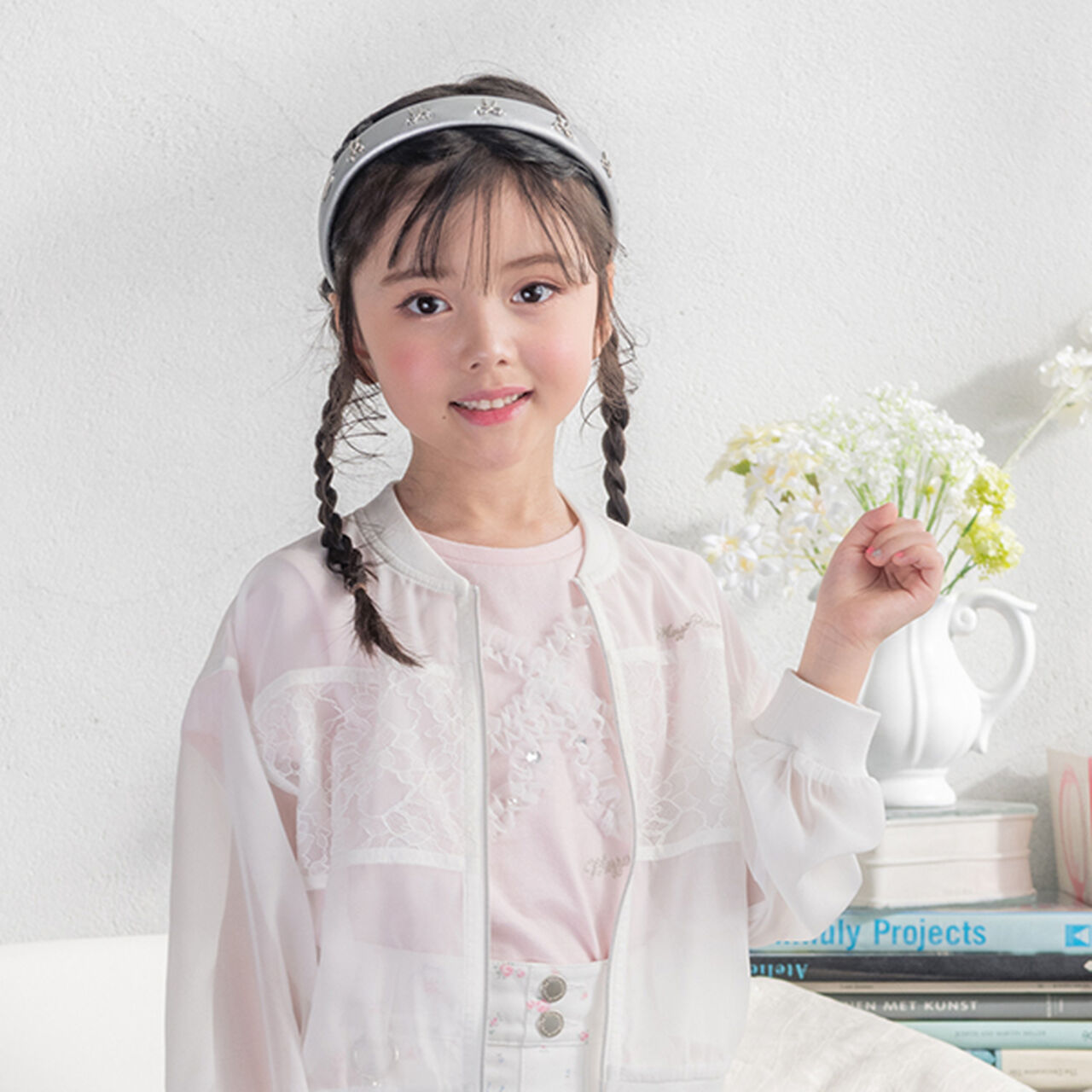 Ribbon Parts Puffy Headband,Blue, large image number 1