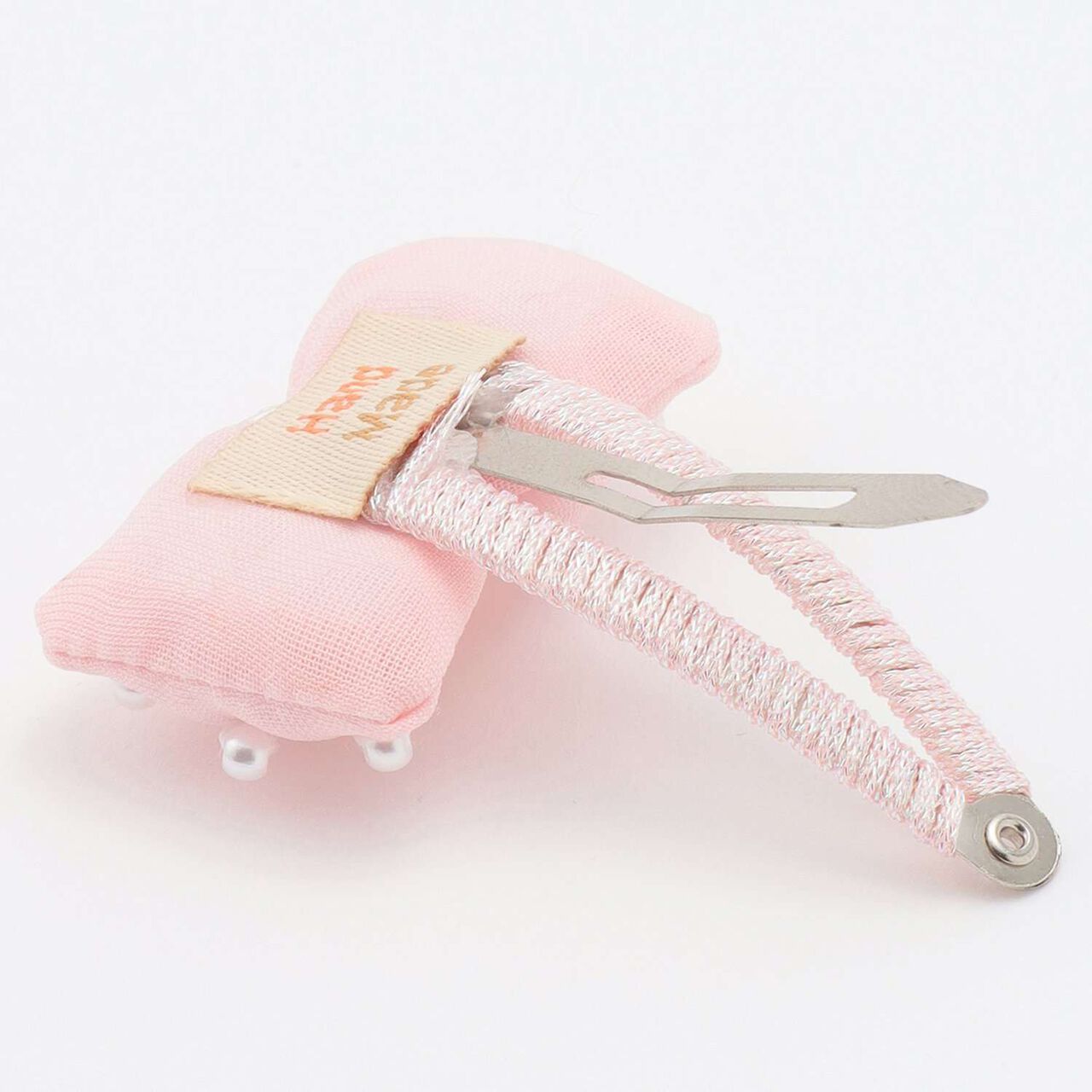 Puffy Ribbon Hair Clip (Set of 2),Light pink, large image number 6
