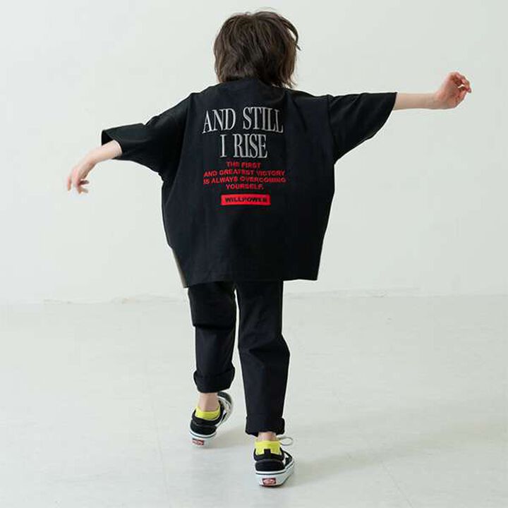 [100% Cotton Matching with Dad] Kids Logo Embroidery Big Half T-Shirt,Smoke white, medium image number 5