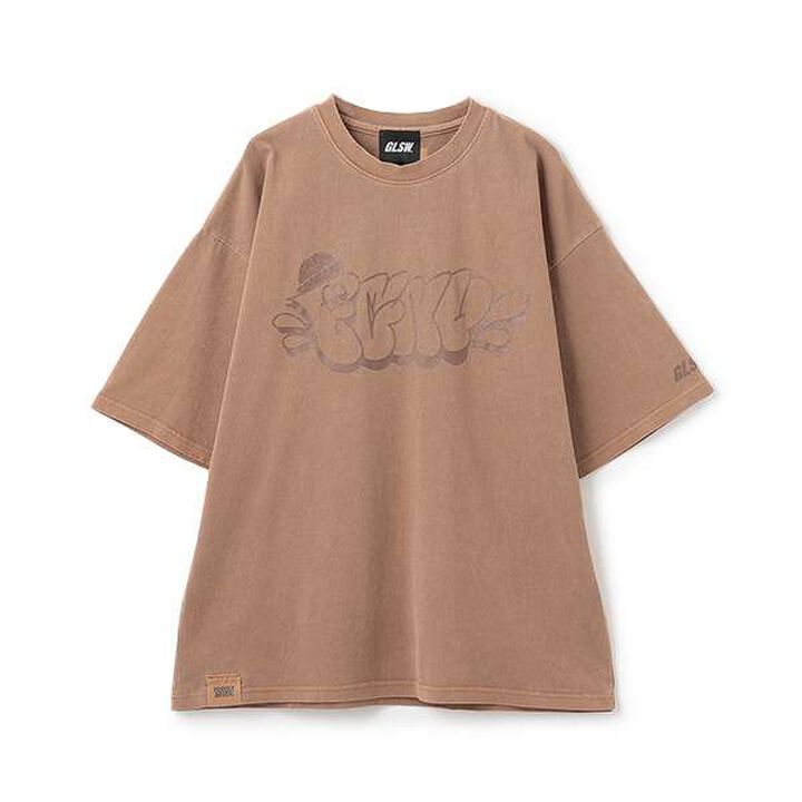 [FORGETNEVER] Heavyweight Pigment-Dyed Printed T-Shirt,Brown, medium image number 11